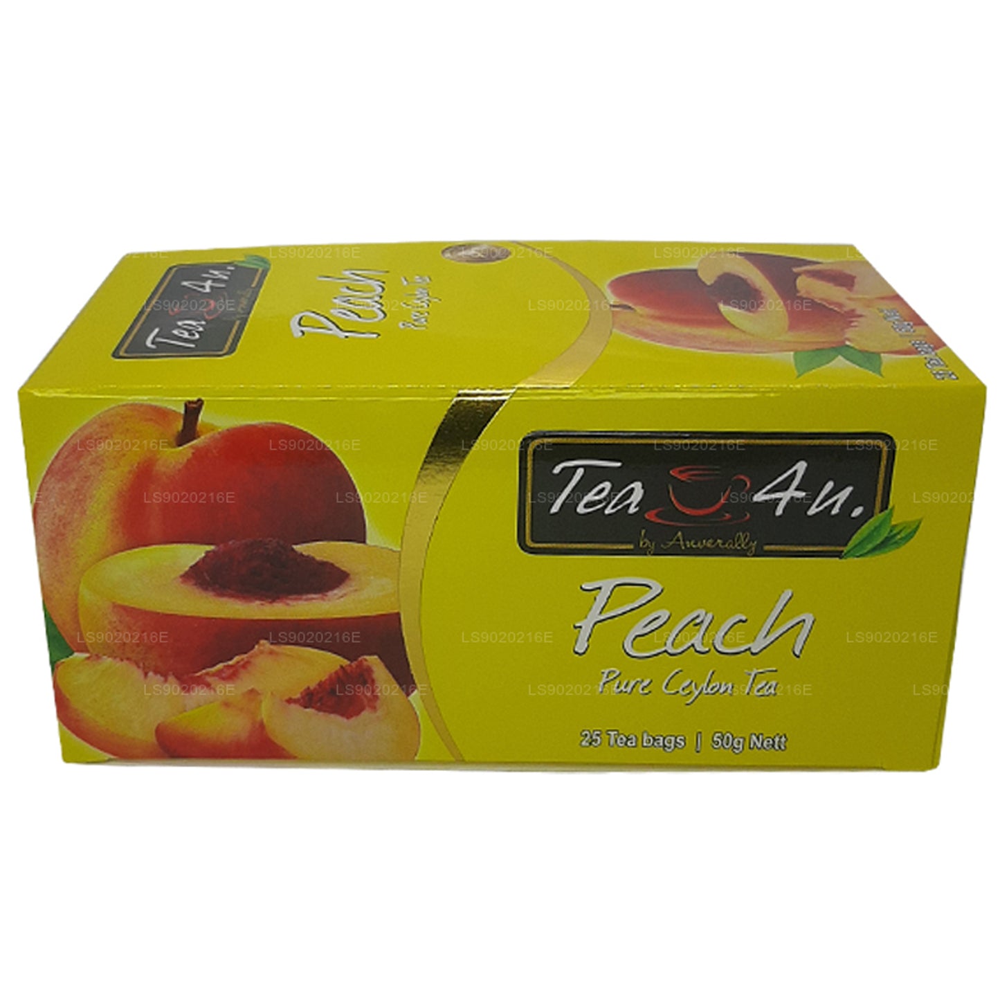 Tea4U Pfirsich reiner Ceylon-Tee (50 g), 25 Teebeutel