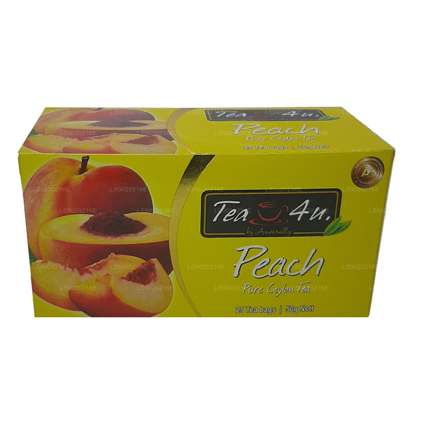 Tea4U Pfirsich reiner Ceylon-Tee (50 g), 25 Teebeutel