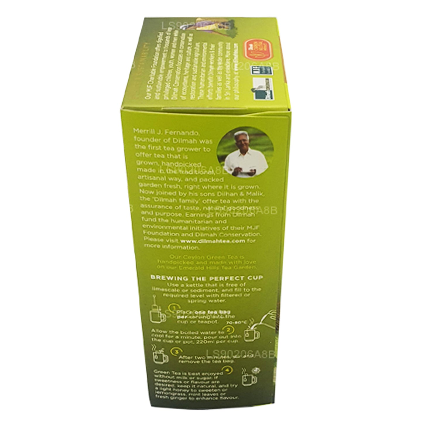 Dilmah Pure Ceylon Grüntee mit Zitronengras-Tee (40 g) 20 Teebeutel