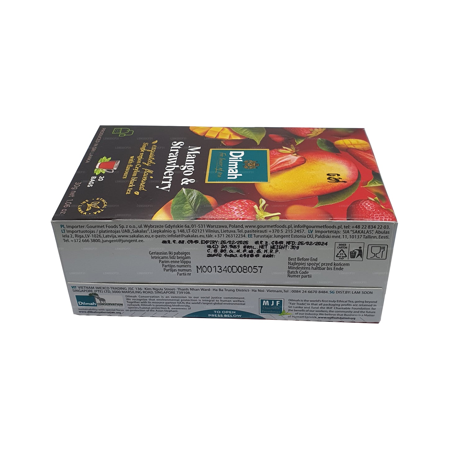 Dilmah Tee mit Mango- und Erdbeergeschmack (30 g) 20 Teebeutel