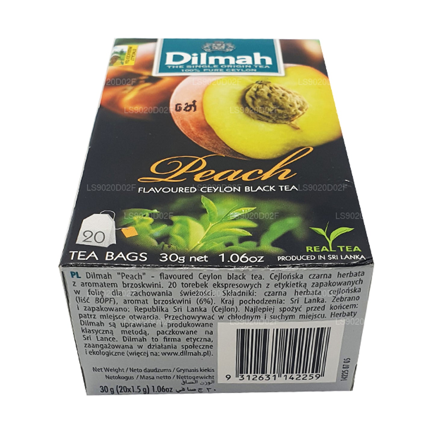 Dilmah Ceylon-Schwarztee mit Pfirsichgeschmack (30 g) 20 Teebeutel