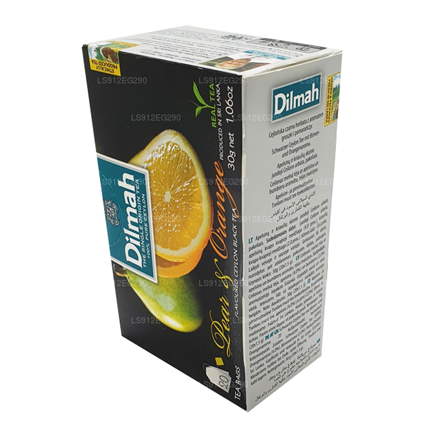 Dilmah Ceylon-Schwarztee mit Birnen- und Orangengeschmack (30 g) 20 Teebeutel