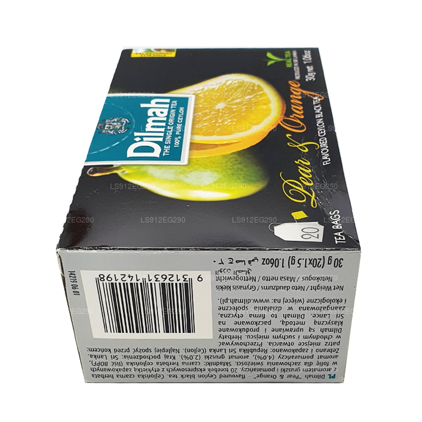 Dilmah Ceylon-Schwarztee mit Birnen- und Orangengeschmack (30 g) 20 Teebeutel