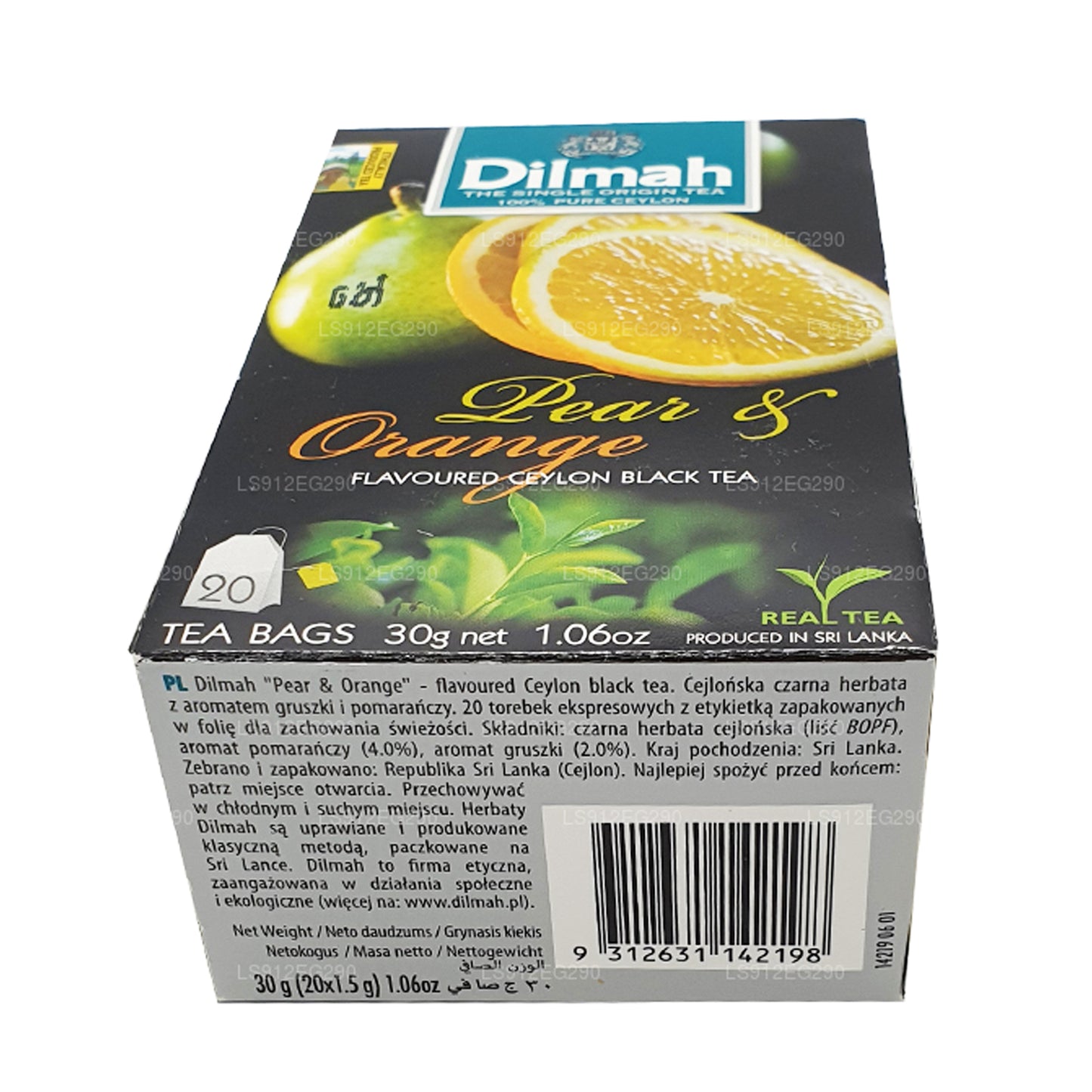 Dilmah Ceylon-Schwarztee mit Birnen- und Orangengeschmack (30 g) 20 Teebeutel