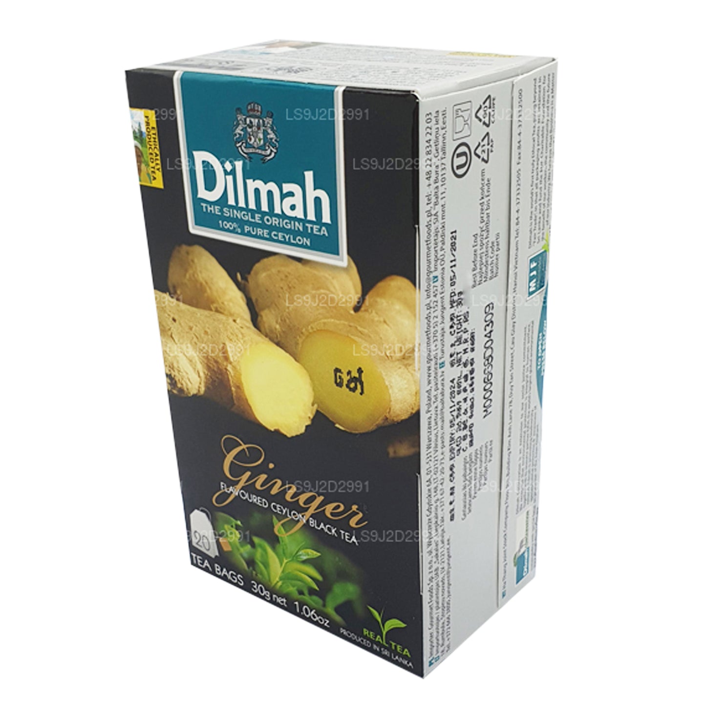 Dilmah Schwarzer Tee mit Ingwergeschmack (30 g) 20 Teebeutel