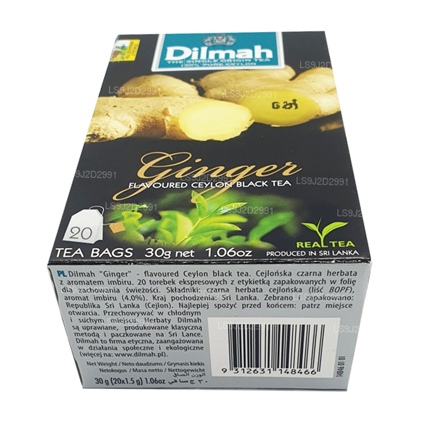 Dilmah Schwarzer Tee mit Ingwergeschmack (30 g) 20 Teebeutel