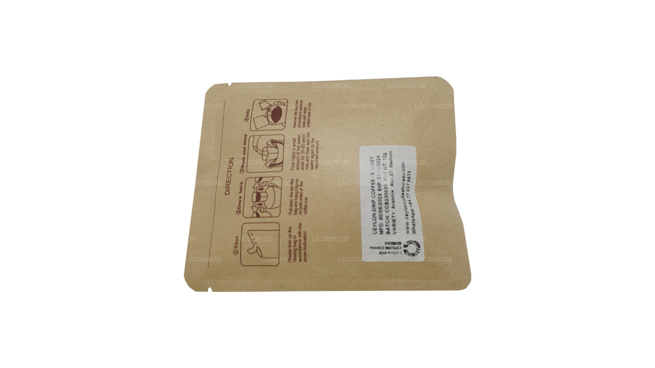 Gemahlener Ceylon-Arabica-Kaffee (mittlere Röstung) Filterkaffeebeutel (12 g)