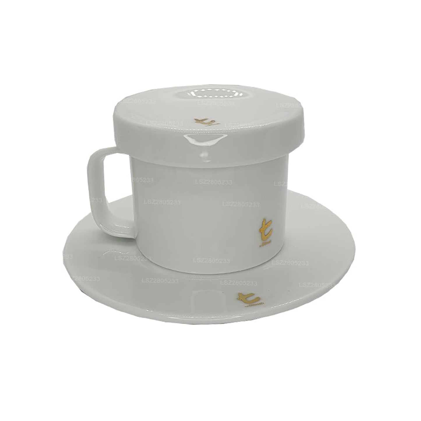 Dilmah Porzellan-Teetasse und Untertasse mit Deckel