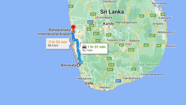 Privater Transfer von Beruwala City zum Flughafen Colombo (CMB).