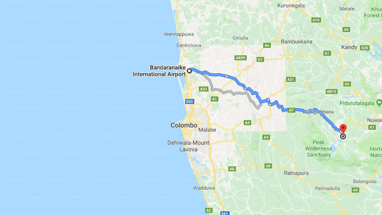 Privater Transfer vom Flughafen Colombo (CMB) nach Dickoya City