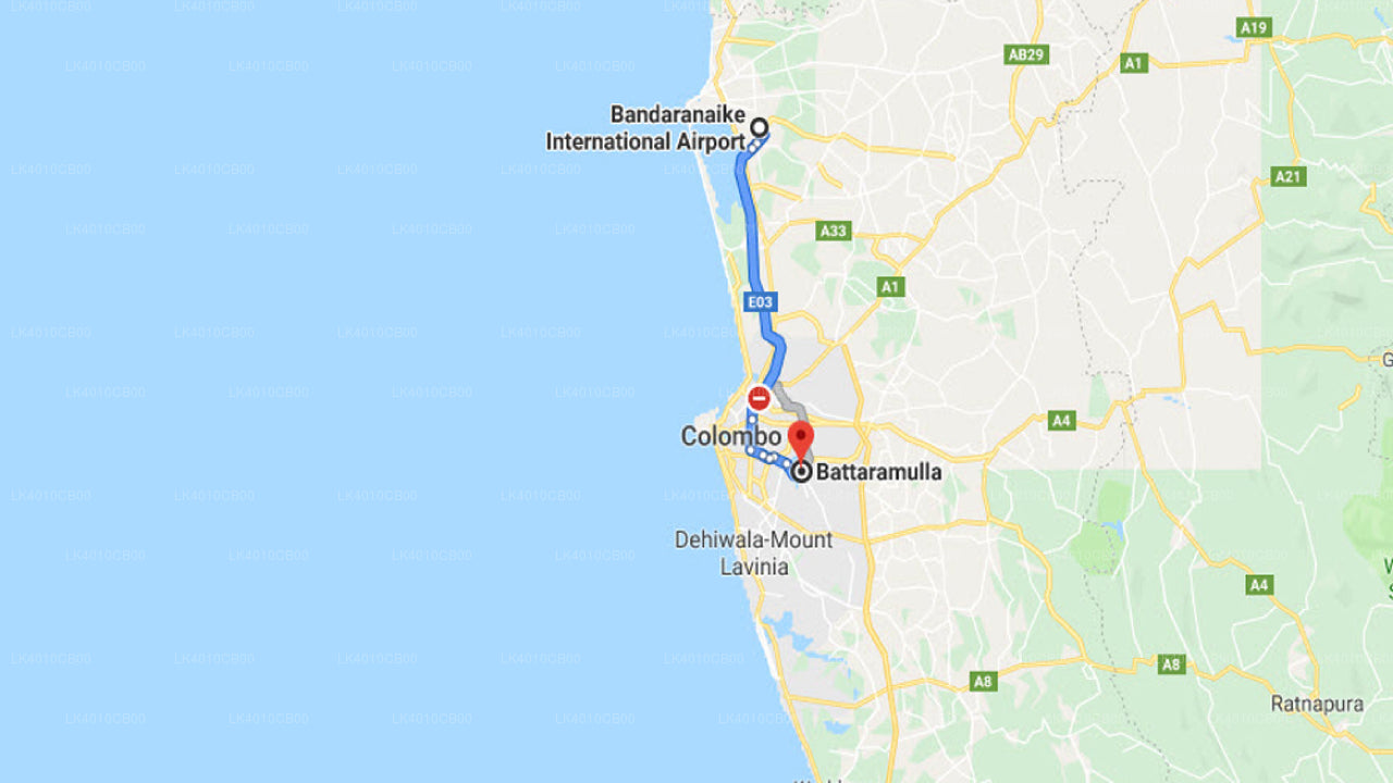 Privater Transfer vom Flughafen Colombo (CMB) nach Battaramulla City