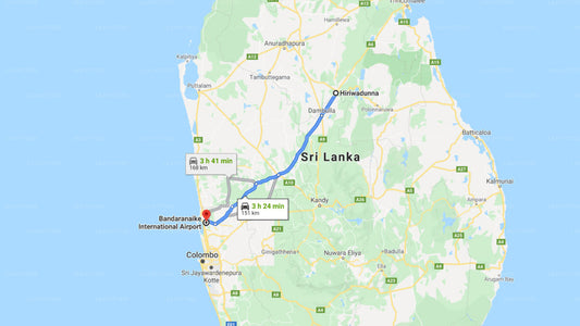 Privater Transfer von Hiriwadunna City zum Flughafen Colombo (CMB).