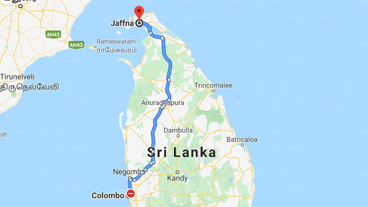 Privater Transfer von Colombo City nach Jaffna City