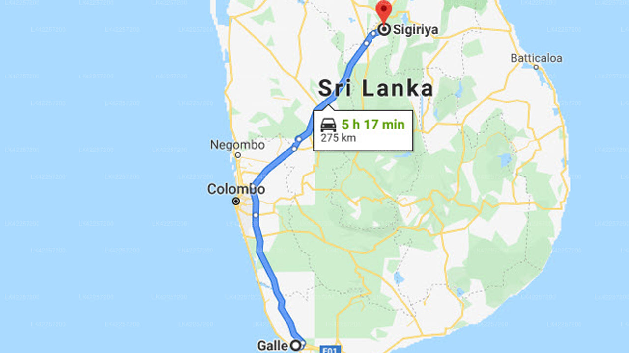 Galle City to Sigiriya City Private Transfer