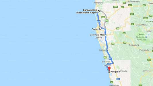 Transfer zwischen dem Flughafen Colombo (CMB) und dem Kosgoda Beach Resort, Kosgoda