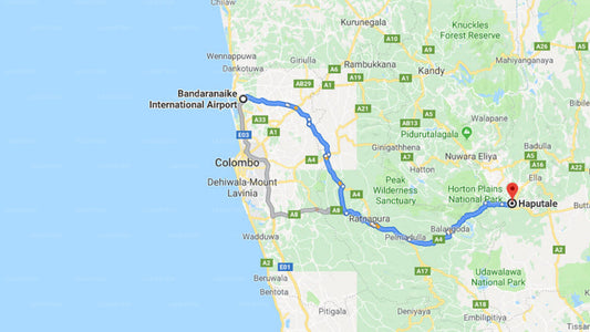 Transfer zwischen dem Flughafen Colombo (CMB) und Hudhakalawa, Haputale