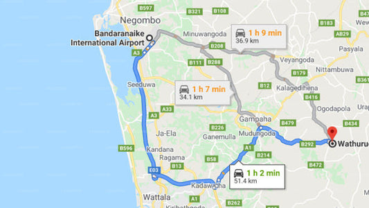 Transfer zwischen dem Flughafen Colombo (CMB) und The Hideaway, Wathurugama