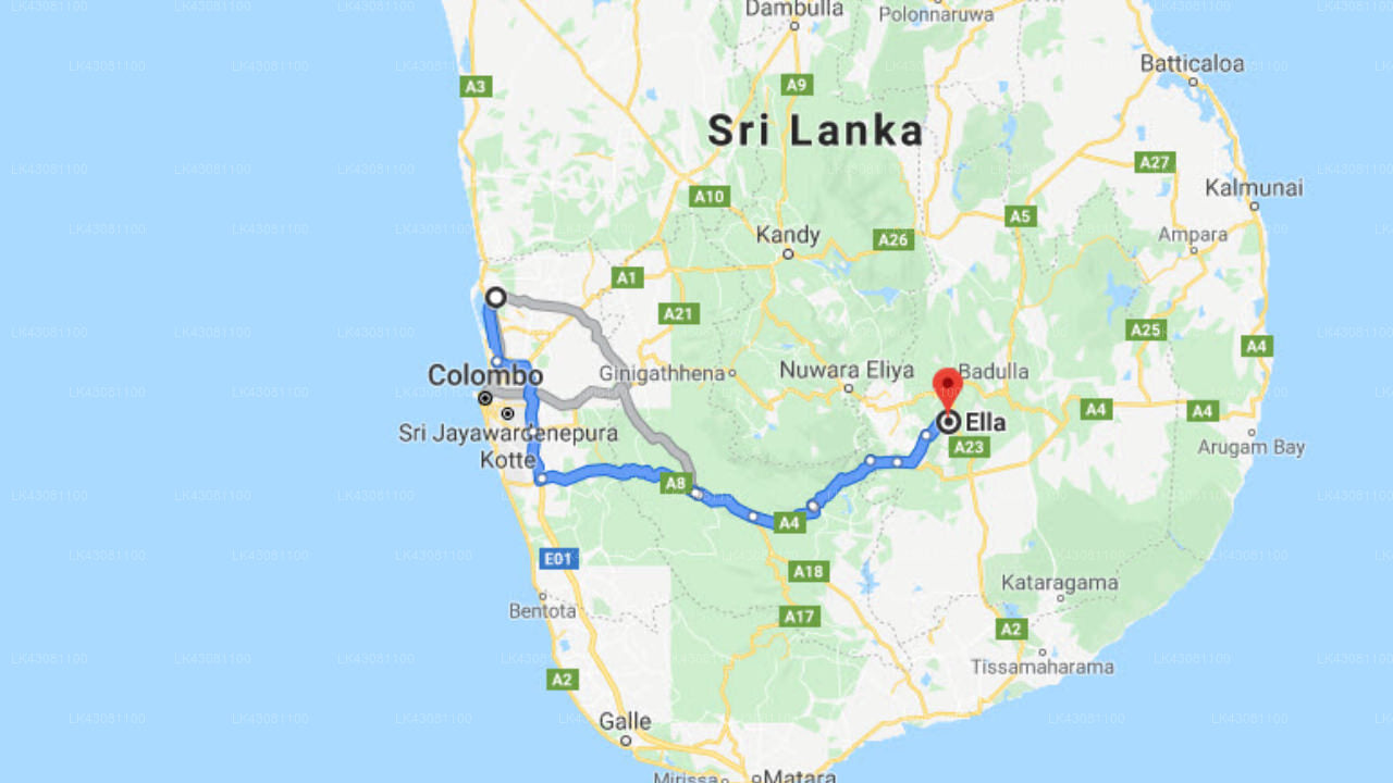 Transfer zwischen dem Flughafen Colombo (CMB) und dem Sunnyside Holiday Bungalow, Ella