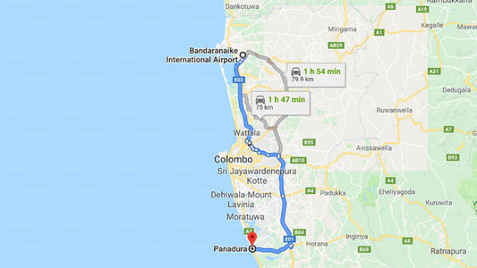 Transfer zwischen dem Flughafen Colombo (CMB) und der Lotus Grand Villa, Panadura