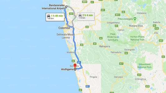 Transfer zwischen dem Flughafen Colombo (CMB) und dem Riverdale Eco Resort, Aluthgama
