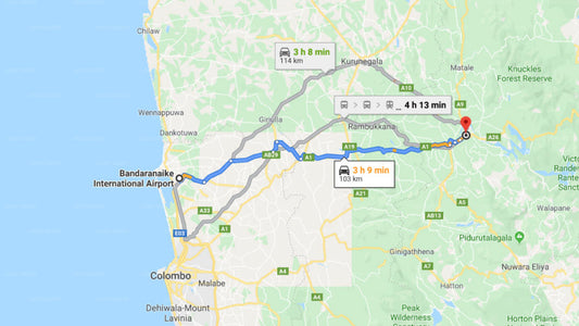 Transfer zwischen dem Flughafen Colombo (CMB) und dem River View Bungalow, Kandy