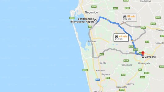 Transfer zwischen dem Flughafen Colombo (CMB) und dem Hotel Sithmal, Gampaha