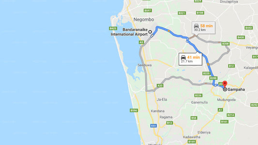Transfer zwischen dem Flughafen Colombo (CMB) und Kekuna Uyana Guest, Gampaha