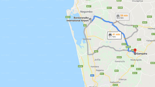 Transfer zwischen dem Flughafen Colombo (CMB) und dem Otel Chalets, Gampaha