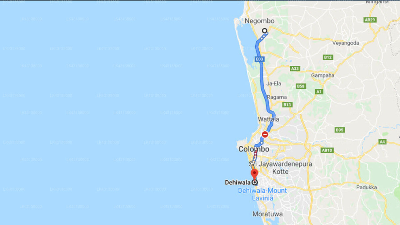 Transfer zwischen dem Flughafen Colombo (CMB) und der Jansen Villa, Dehiwala