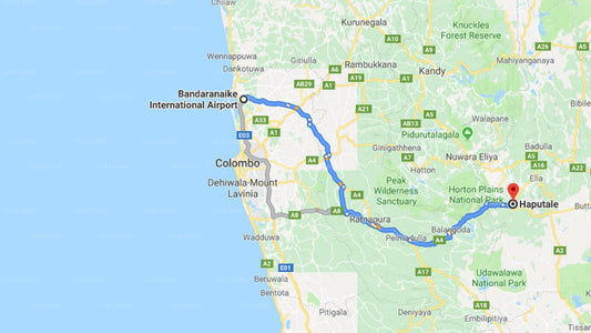 Transfer zwischen dem Flughafen Colombo (CMB) und dem Country Cottage, Haputale
