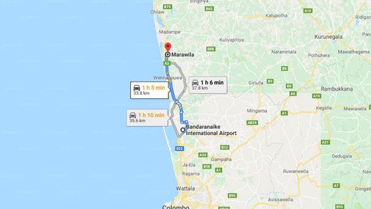 Transfer zwischen dem Flughafen Colombo (CMB) und Platinum Marawila, Marawila