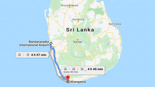 Transfer zwischen dem Flughafen Colombo (CMB) und dem Ahangama House, Ahangama
