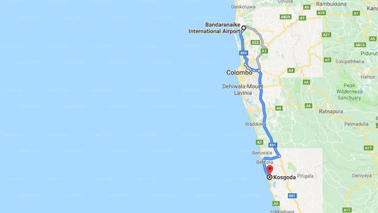 Transfer zwischen dem Flughafen Colombo (CMB) und Saffron and Blue mit Jetwing, Kosgoda