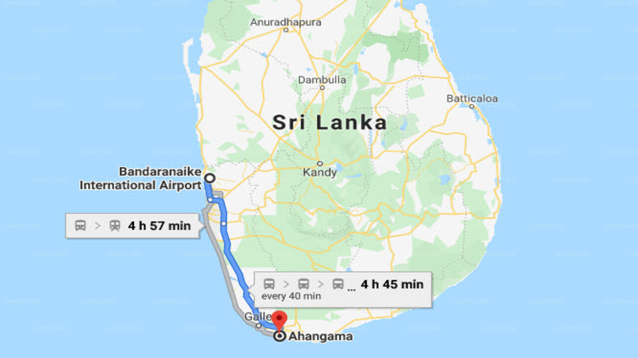 Transfer zwischen dem Flughafen Colombo (CMB) und der Villa Mayurana, Ahangama