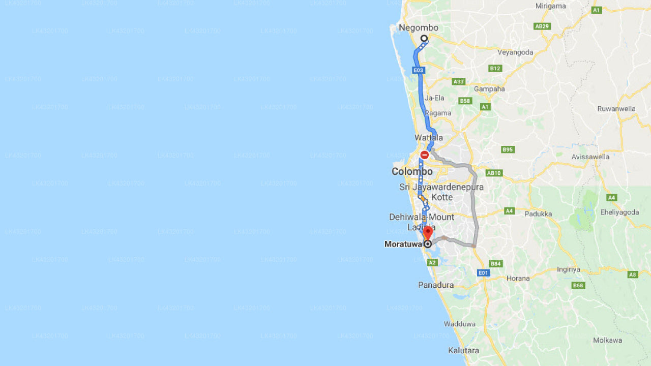 Transfer zwischen dem Flughafen Colombo (CMB) und dem Hotel Bolgoda Park, Moratuwa