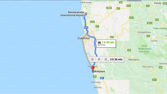 Transfer zwischen dem Flughafen Colombo (CMB) und Turyaa Kalutara, Kalutara