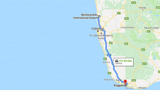 Transfer zwischen dem Flughafen Colombo (CMB) und Joe's Bungalows Koggala, Koggala