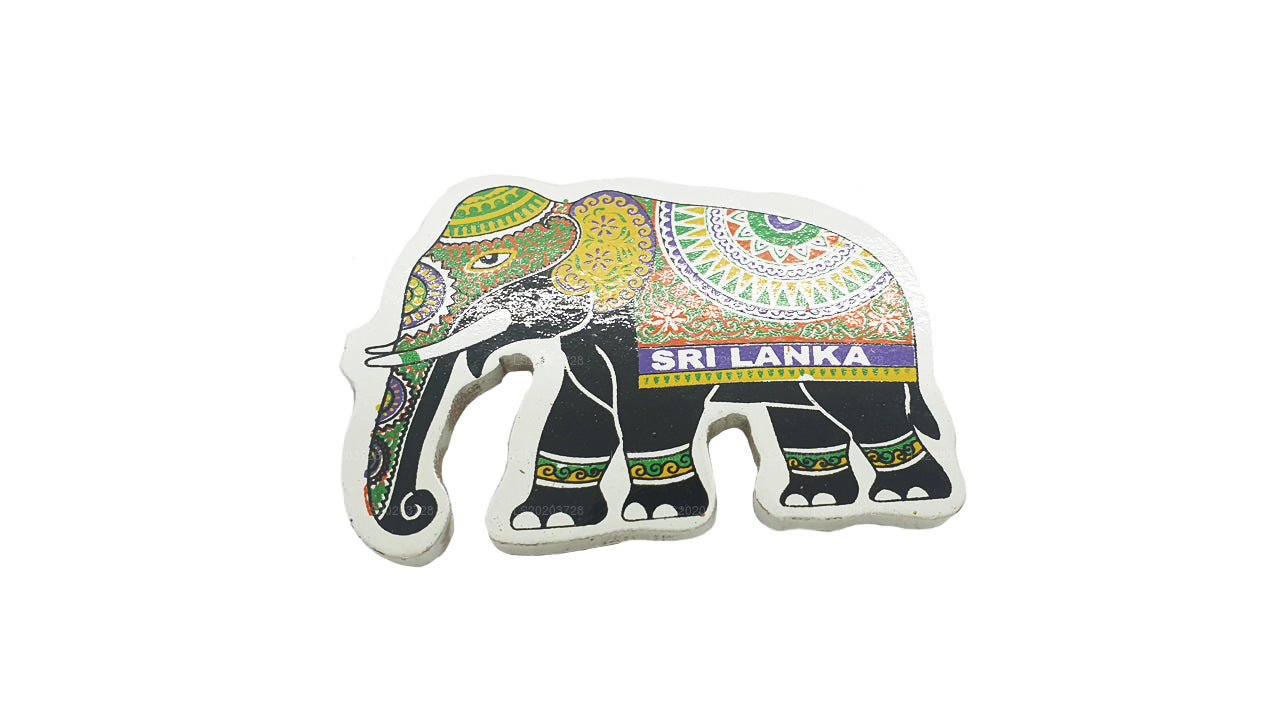 Traditioneller Kühlschrankmagnet „Perahera Elefant“ aus Sri Lanka