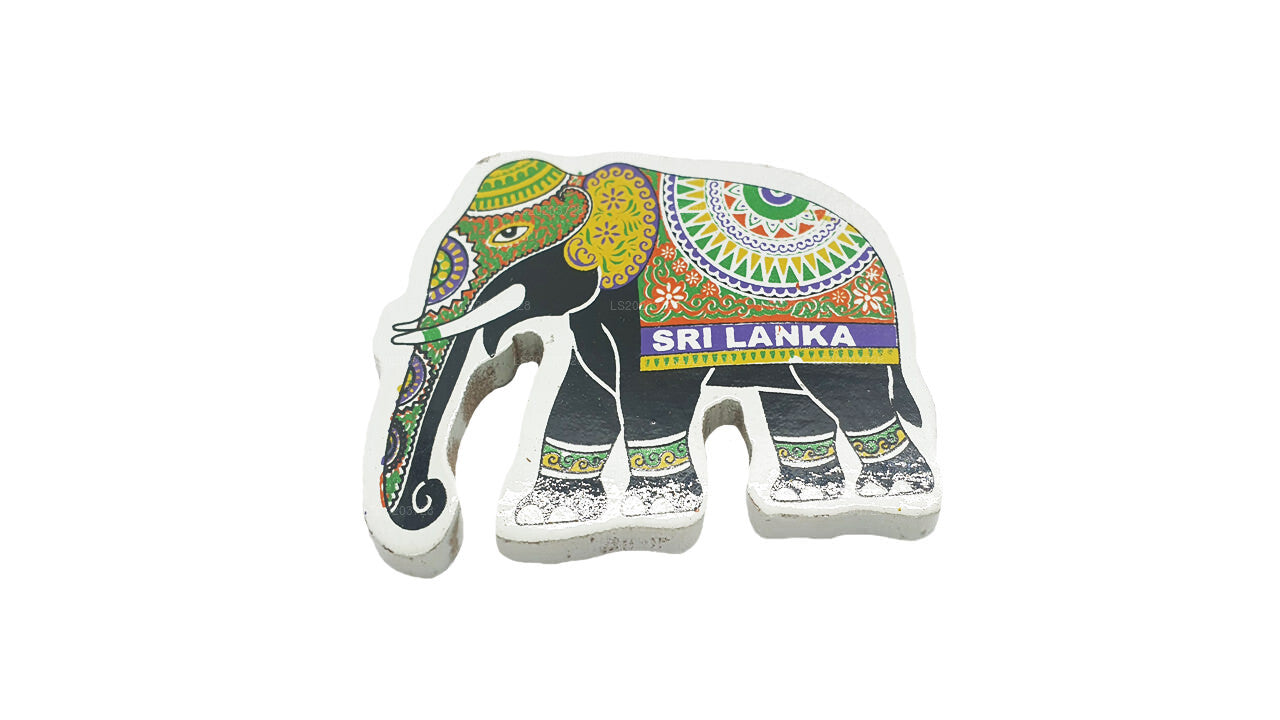 Traditioneller Kühlschrankmagnet „Perahera Elefant“ aus Sri Lanka