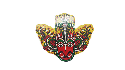 Kühlschrankmagnet mit Gurulu-Raksha-Maske aus Sri Lanka