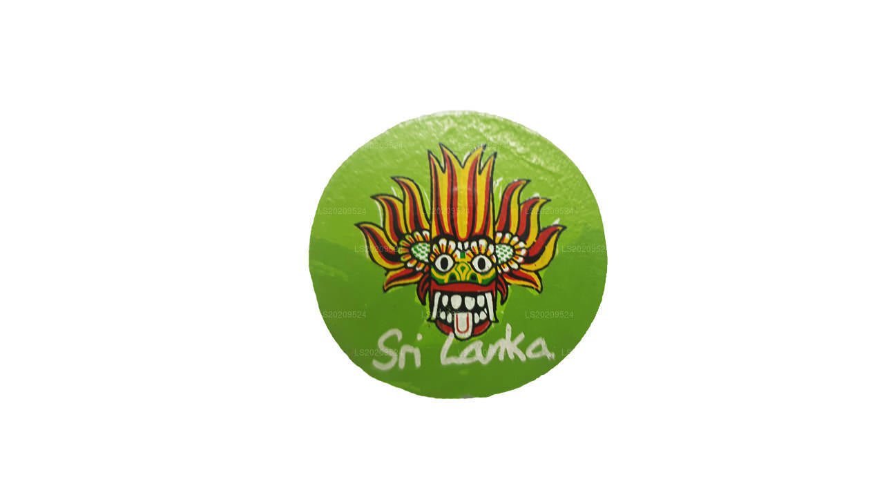 Kühlschrankmagnet mit Ginidal-Raksha-Maske aus Sri Lanka