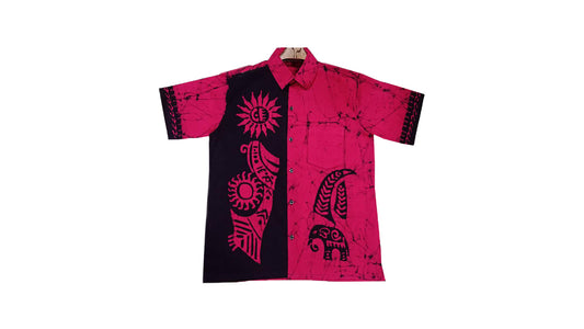Handgefertigtes Batik-Shirt für Herren (Rosa)