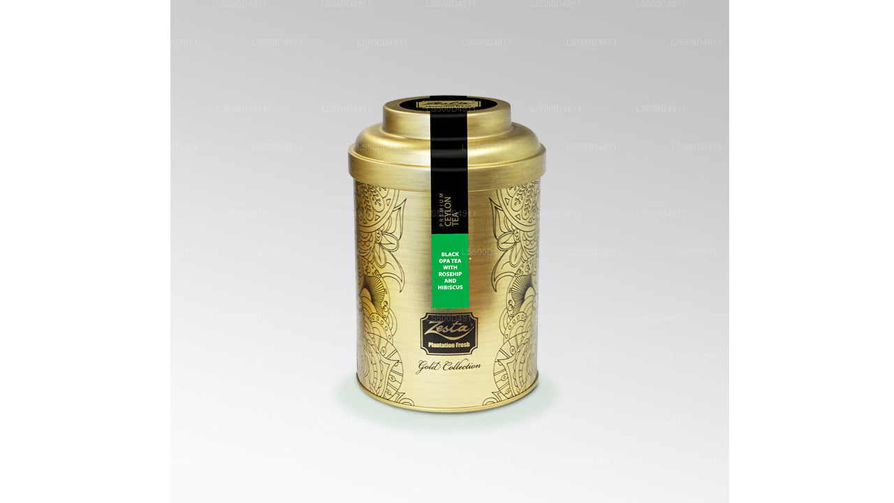 Zesta Golden Tin Collection – Hagebutten-Hibiskus mit schwarzem Tee (100 g)