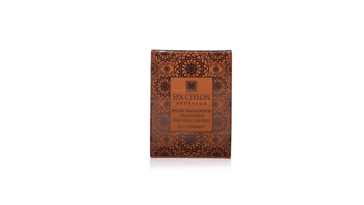 Spa Ceylon Gewürztes Sandelholz – Aromaveda Natural Candle (50g)