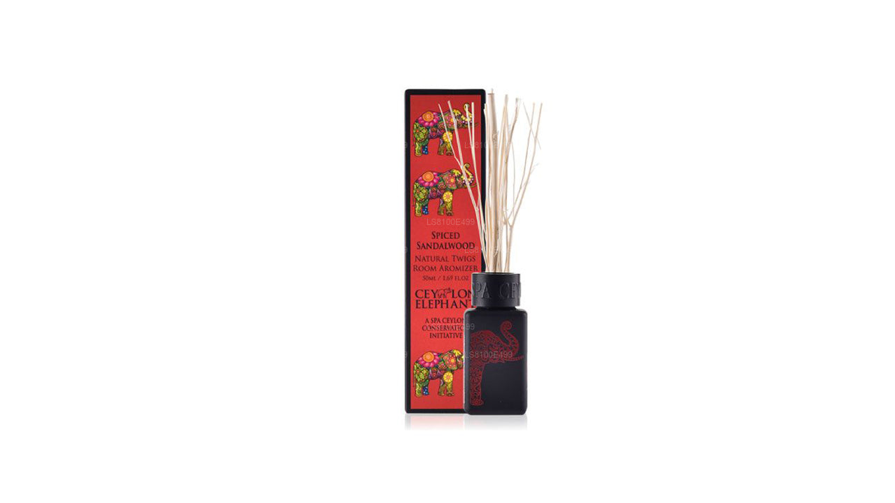 Spa Ceylon Ceylon Elephant Gewürzter Raumduft aus Sandelholz mit natürlichen Zweigen (50 ml)