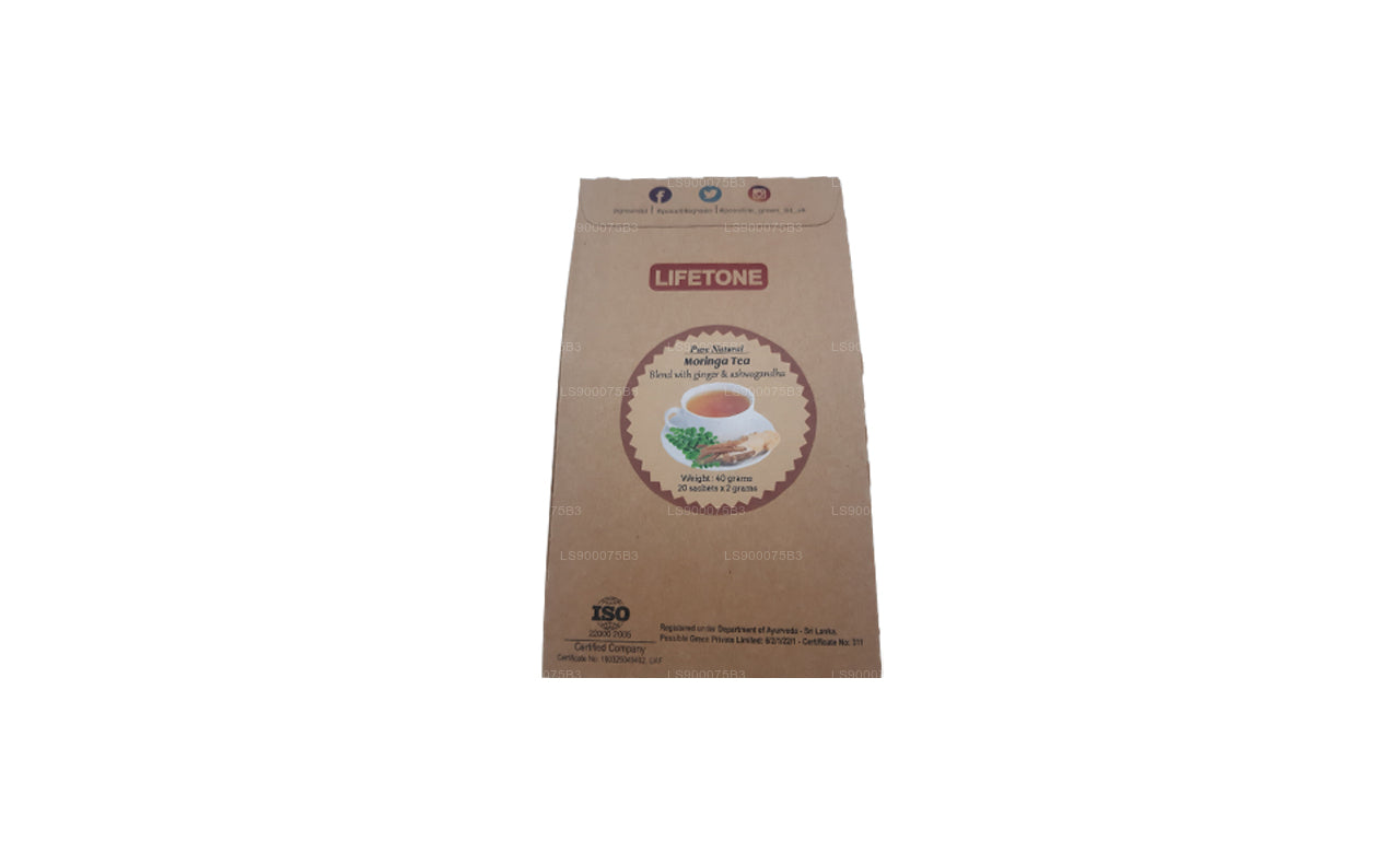 Lifetone Moringa Ashwagandha Ingwertee (40g)