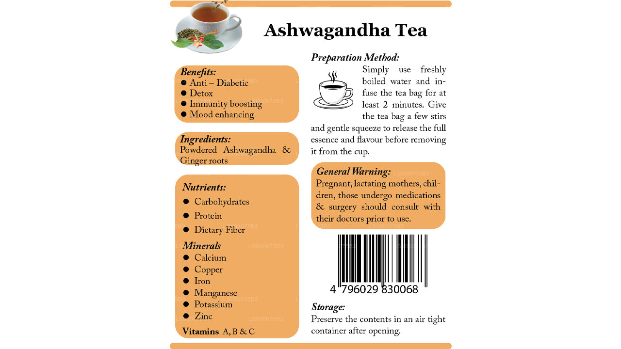 Lifetone Moringa Ashwagandha Ingwertee (40g)