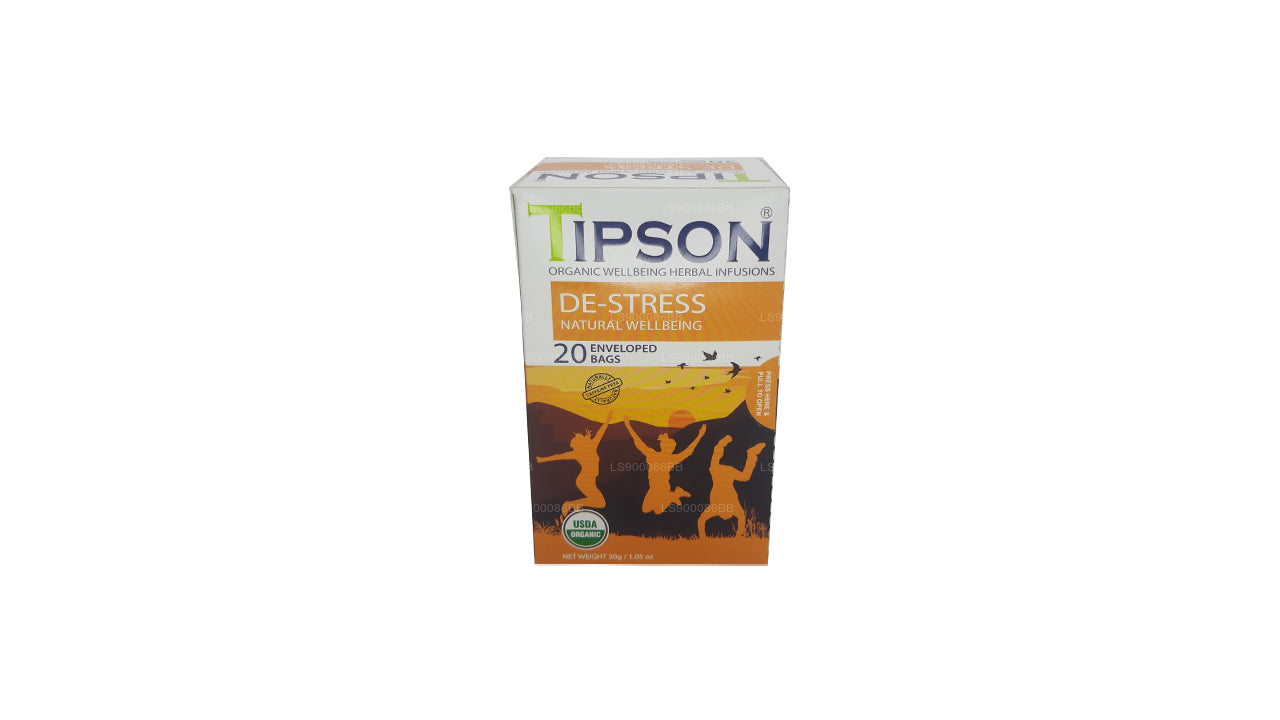 Tipson Tea Organic De-Stress Natural Wellbeing 20 umhüllte Teebeutel (30 g)