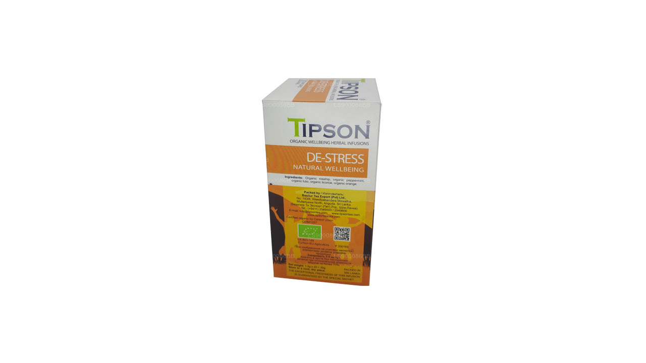 Tipson Tea Organic De-Stress Natural Wellbeing 20 umhüllte Teebeutel (30 g)