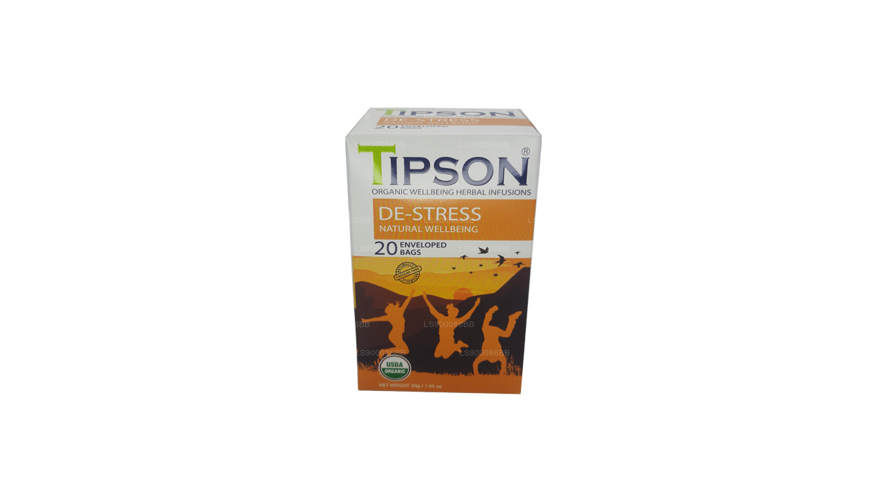 Tipson Tea Organic De-Stress Natural Wellbeing 20 umhüllte Teebeutel (30 g)